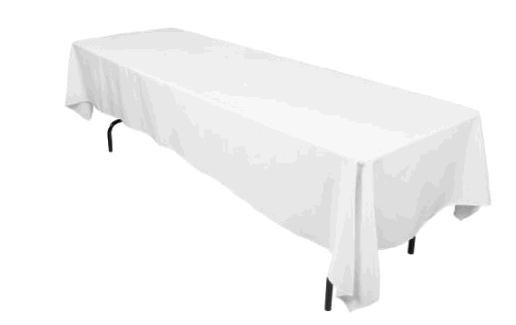 Rental store for TABLECLOTH, 54X120 OBLONG  WHITE in Eunice LA